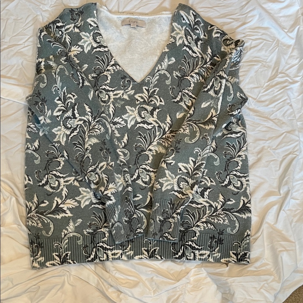 LOFT Cozy Knit Sweater in Gray
